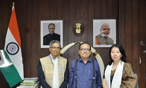 The Ambassador of India to Bhutan Shri Jaideep Sarkar called on the Governor of Arunachal Pradesh Shri JP Rajkhowa at Raj Bhavan, Itanagar on 29th April 2016.  